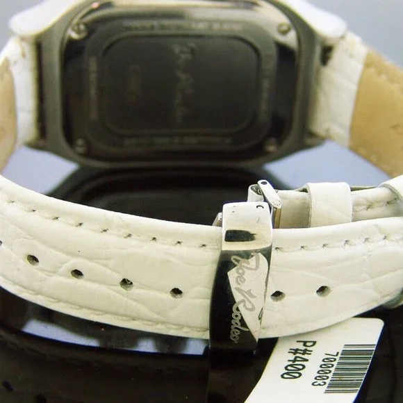 Joe Rodeo Unisex square 0.65Ct genuine diamonds stainless steel watch white band